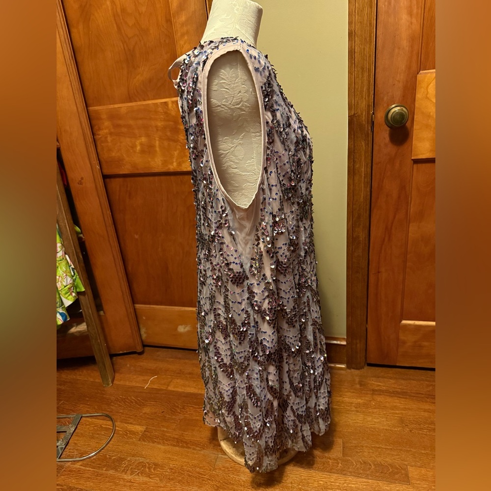 Pink/purple Sequin A-Line Sleeveless Dress - Picture 4 of 8